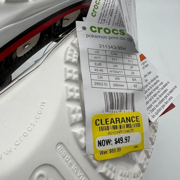 Crocs Pokemon Classic Clog Mens sz 11 Black Multi Color Character Print Jibbitz - Picture 8 of 8